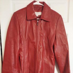Red leather jacket